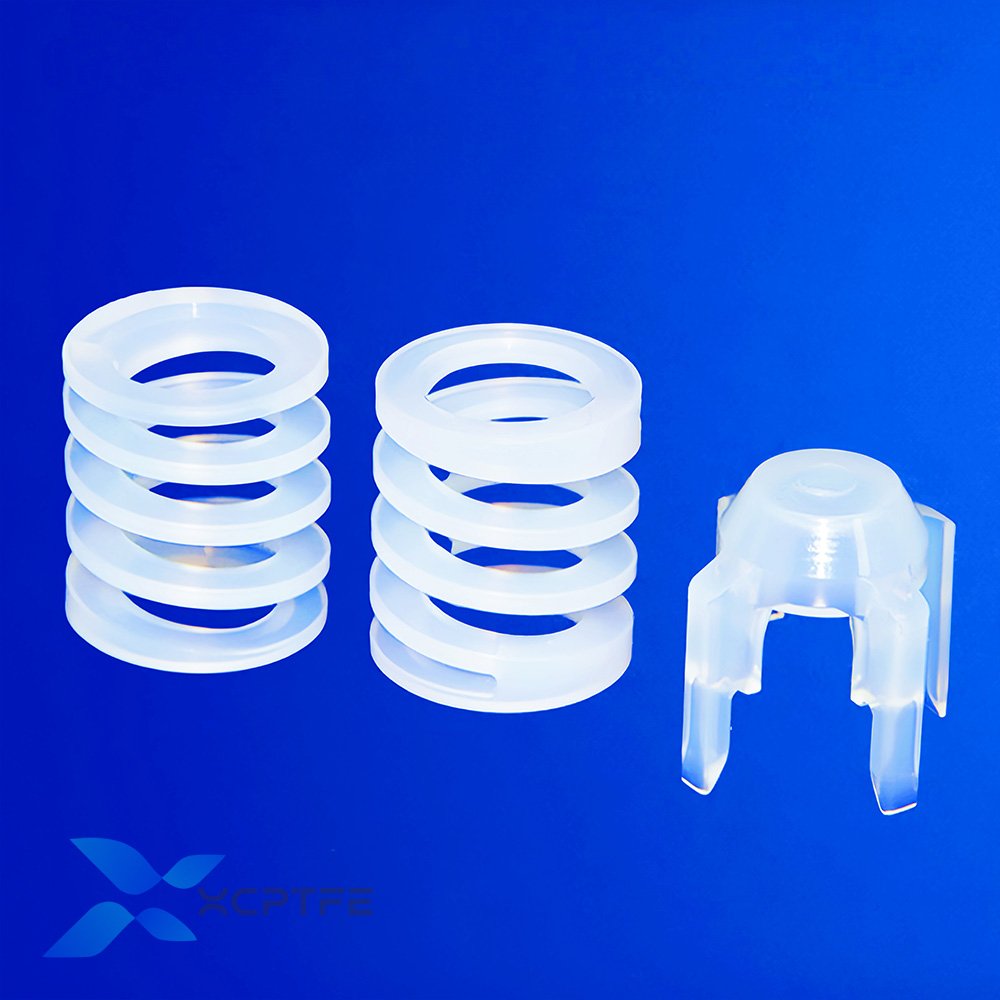 Custom PFA Machined Component : Part Teflon Turned Spring 2