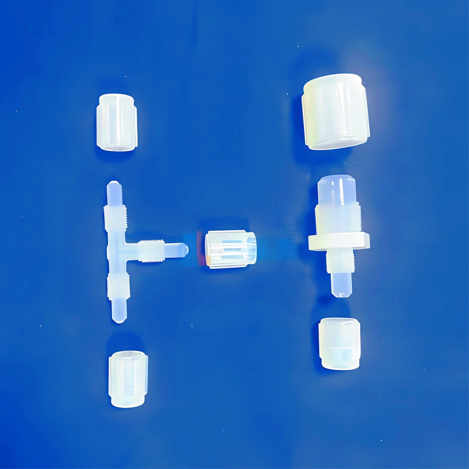 Custom PFA Tee fitting : triple : three-way connector-3