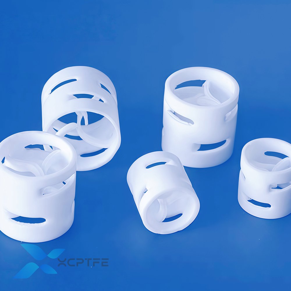 Custom PTFE Pall Ring with High Surface Area Random Packing